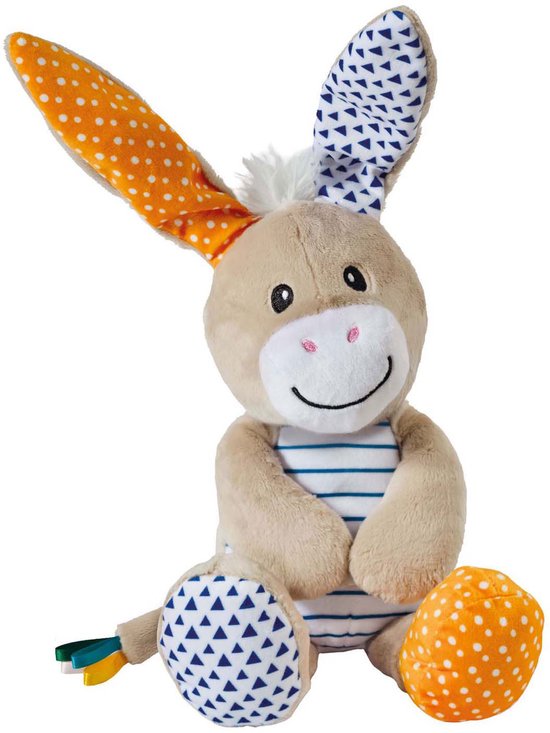 SES - Donkey - Kiekeboe knuffel - knuffel ezel met flapperende oren - Baby Speelgoed - werkt zonder batterijen - stimuleert zintuigen - speelgoed 1 jaar van Merkloos — afbeelding 3
