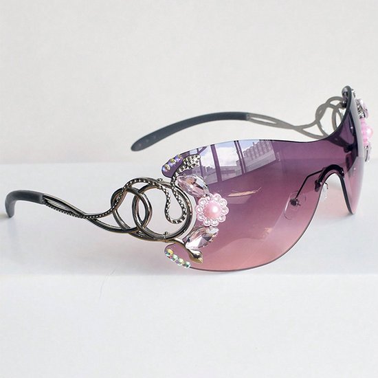 Zonnebril met geïntegreerde lens - Outdoor-zonnebril - Mode - Unisex - Outdoor-reizen - Stijlvolle oversized skibril - Paars — afbeelding 2