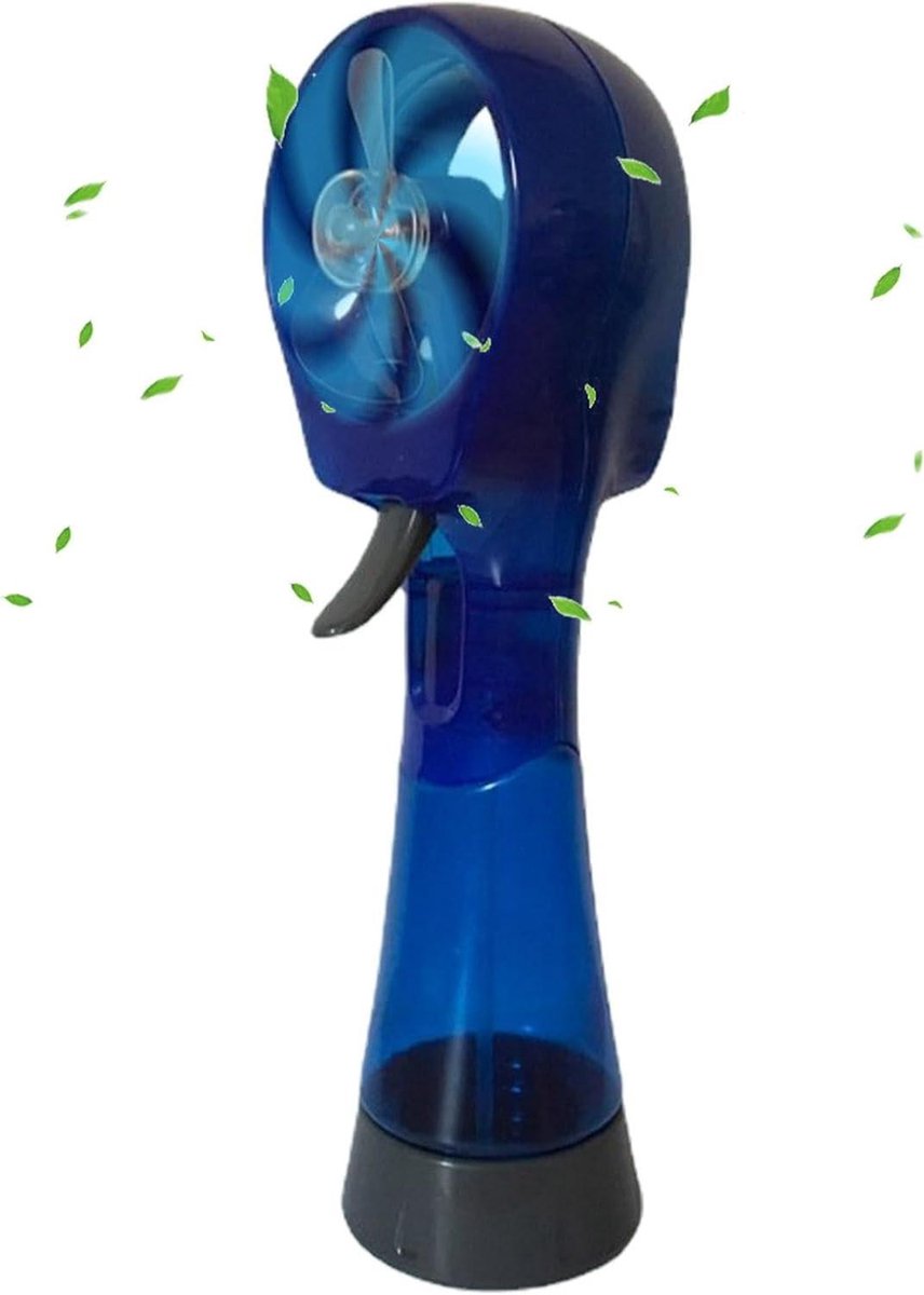Handvernevelingsventilator - Draagbare koeler - Buiten verkoeling - Werkt op batterijen - 27 cm - Donkerblauw