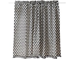 Katoenen Linnen Gordijn - Vitrage Stores - Raamdecoratie - Driehoekig Patroon - 145x160cm - Multicolor