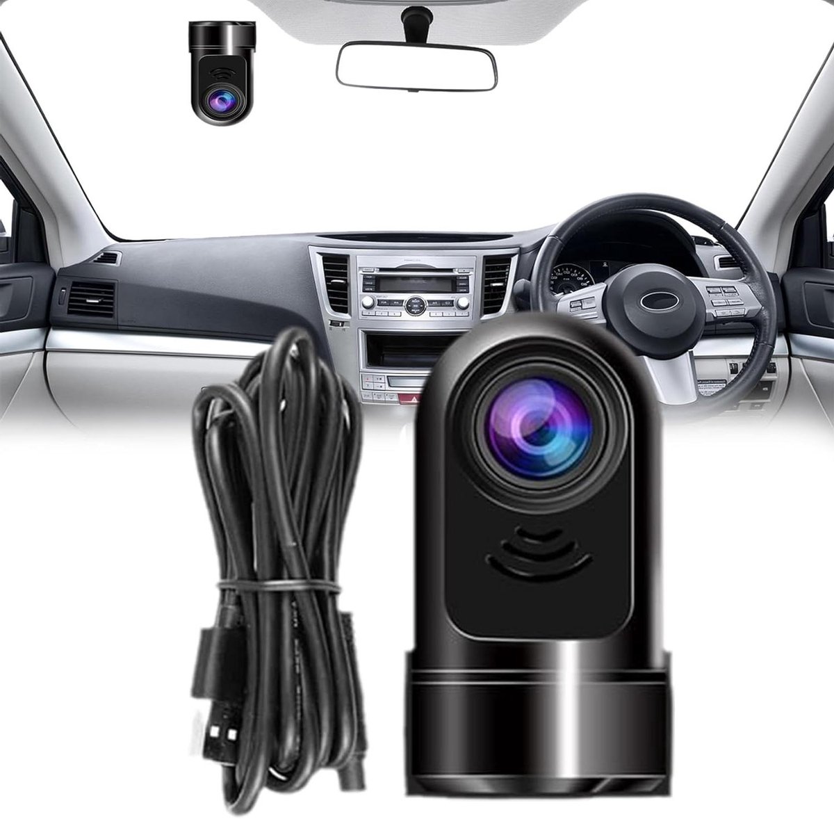 Mini Dashcam - Auto Camera - Veilig Rijden - 360 Graden Rotatie - 6.5 x 3.2 x 1 cm - Zwart