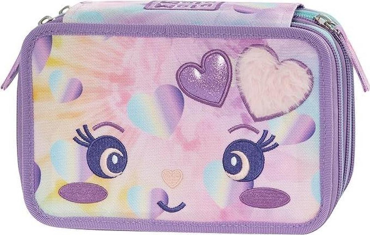 Pencil Case - Etui Pennen - School Benodigdheden - Met 3 Ritsen - 20 x 12.5 x 7 cm - Paars