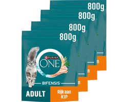 PURINA® ONE® Adult - Kattenbrokjes - Kip & Volkoren Granen - 4 x 800 g