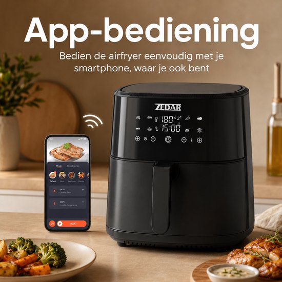 Itszedar Zedar Airfryer XXL - 8 Liter - Met app - 50+ gerechten - AF600 | bol