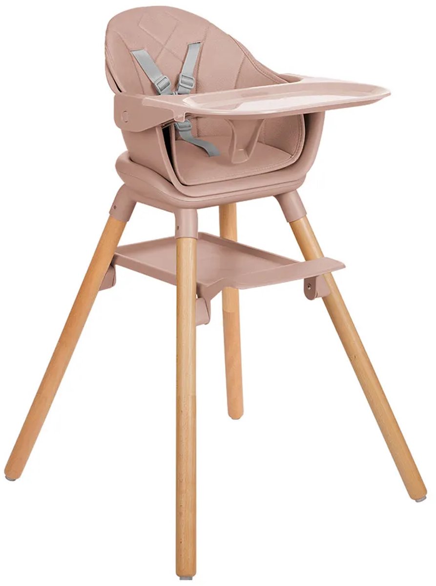 Kikkaboo 2-in-1 Woody 2024 Kinderstoel Voor Thuis Roze Kinderen