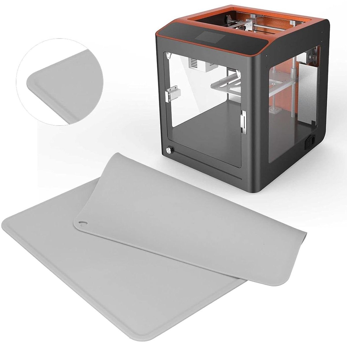 Siliconenmat - Harsbeschermer Printermat - 3D Printen Beschermen - Stevig Corrosiebestendig - 410x310 Mm - Grijs