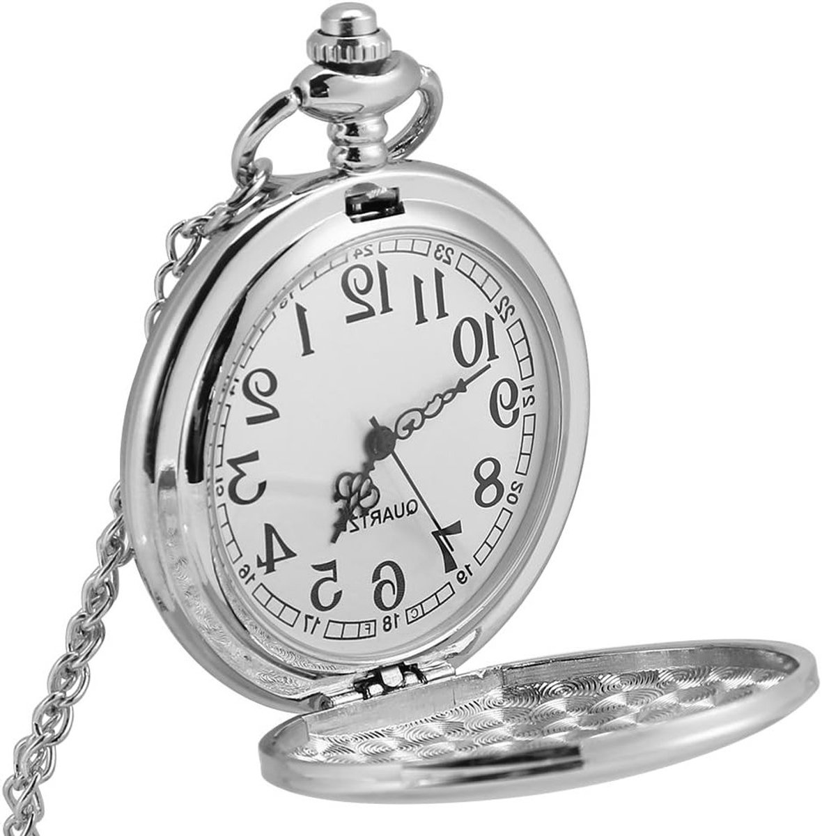 Stijlvolle klassieke quartz analoge zakhorloge ketting met 3 kleuren en soepel ontwerp