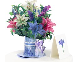 3D Pop Up Verjaardagskaart met Bloemenboeket, Creatieve Kaart voor Moederdag, Unieke Cadeaukaart voor Vrouwen en Moeders