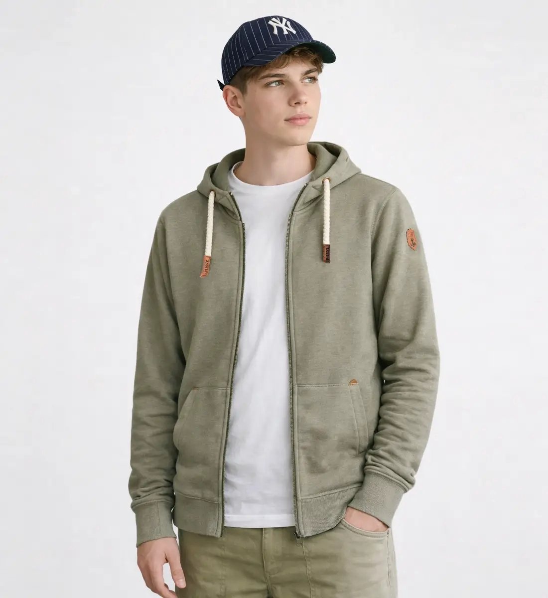 Lizzard Sports Zeus Hoodie Heren Olive Milans - Maat XXL - Hoodie met Rits en Steekzakken - Sweatvest met Capuchon - Zomer Sweater Heren