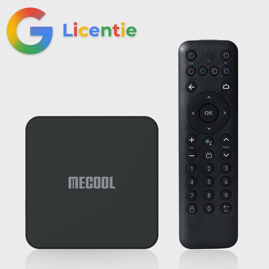 MeCool KM7 SE Android TV Box - Officieel Google Gecertificeerd - 4K Ultra HD Mediaplayer - 32GB Opslag - WiFi & Ethernet - Google Assistant Spraakbediening - Voor Playstore, Kodi, Netflix, Disney+, Viaplay, Videoland en meer