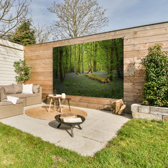 Décoration murale Fleurs - Forêt - Blauw - 180x120 cm - Poster jardin - Toile jardin - Poster extérieur
