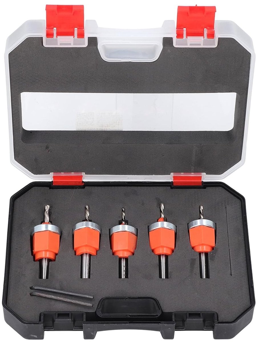 5-delige Hout Voorboren Set met 2.8, 3, 3.2, 3.5 en 4 mm Diameter, Houtbewerking, Diepte Stop en Schroefgat Cutter voor Precisie en Efficiëntie