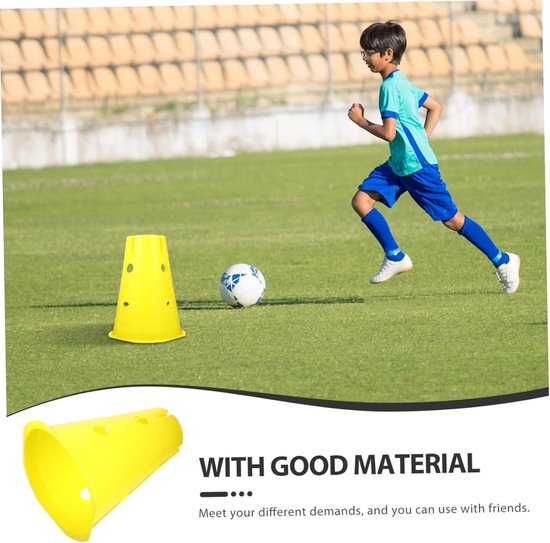 Voetbal Trainingskegels - Sport kegels - Behendigheidstraining - Felle Kleur - 30.5x24.7x24.7cm - Geel — afbeelding 5