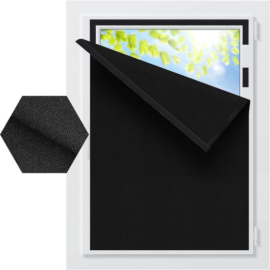 Verduisterende raambekleding, tijdelijke zelfklevende verduisteringsgordijnen,zwart,1.5*1m