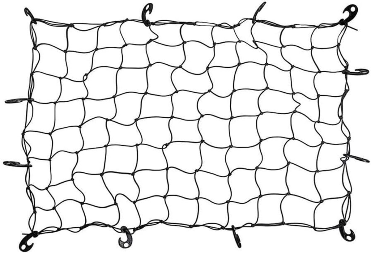 SPHProducts - Bagagenet - Bungee-net - Stevig en uitbreidbaar - 90 x 120 cm - Ideaal voor trunk en luggage rack - Perfect voor kleine en grote ladinge