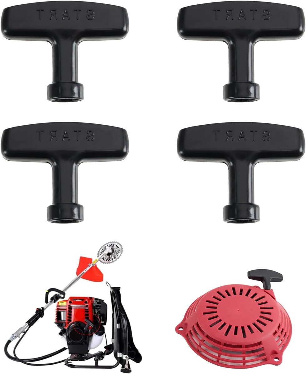 Set van 4 Handgrepen voor Grasmaaier, Start Hulp, Tuingereedschap, Gras Trimmer en Kettingzaag Accessoires