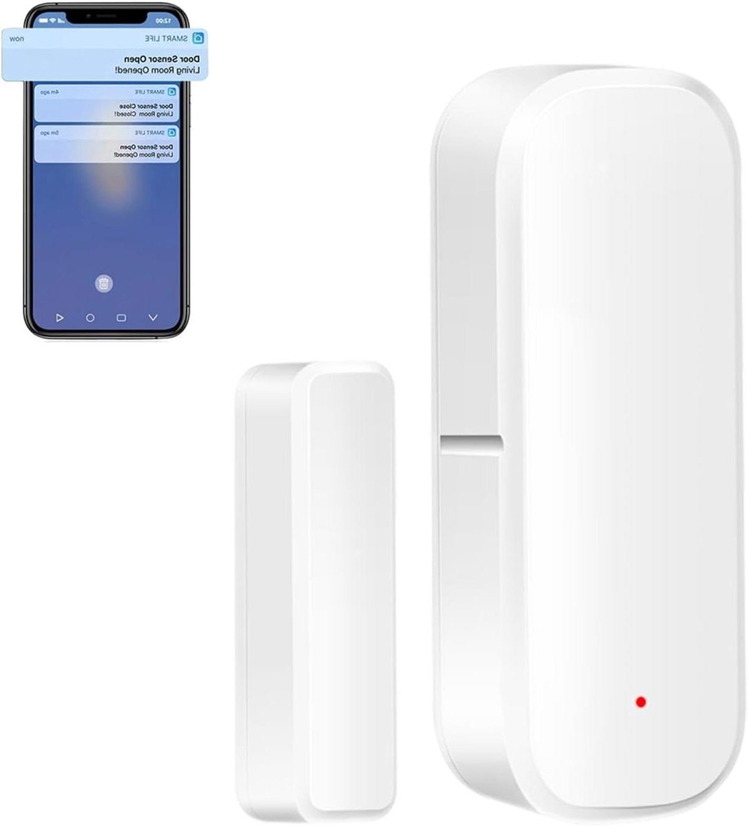 Deur Sensor - Draadloze Contact - Huis Beveiliging - WiFi Dubbele Verbinding - 30 Gram - Wit