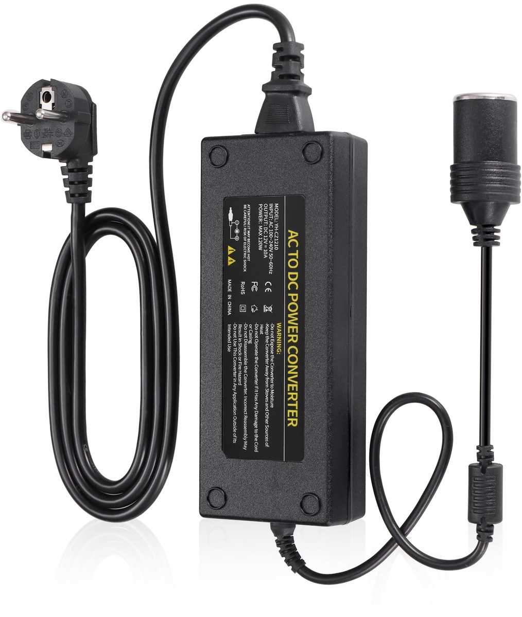 Dailygoods - 120W AC naar DC Adapter voor Auto en Huishoudelijke Apparaten