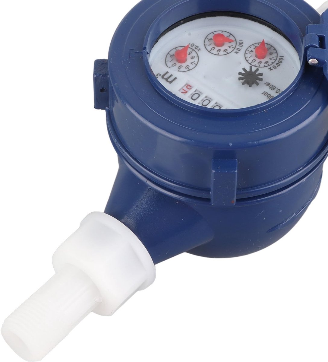Dailygoods - Dailygoody - Watermeter DN15 - Kunststof watermeter - Eenvoudig afleesbaar - Compact formaat - Tuin en huis - Voor koud water - Ideaal voor tuinliefhe