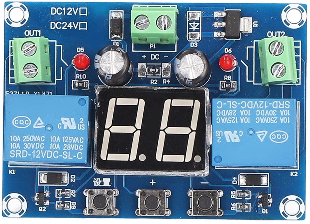 Dailygoods - Timer Relais Module 12V met Digitaal Display en 2 Kanaal Output