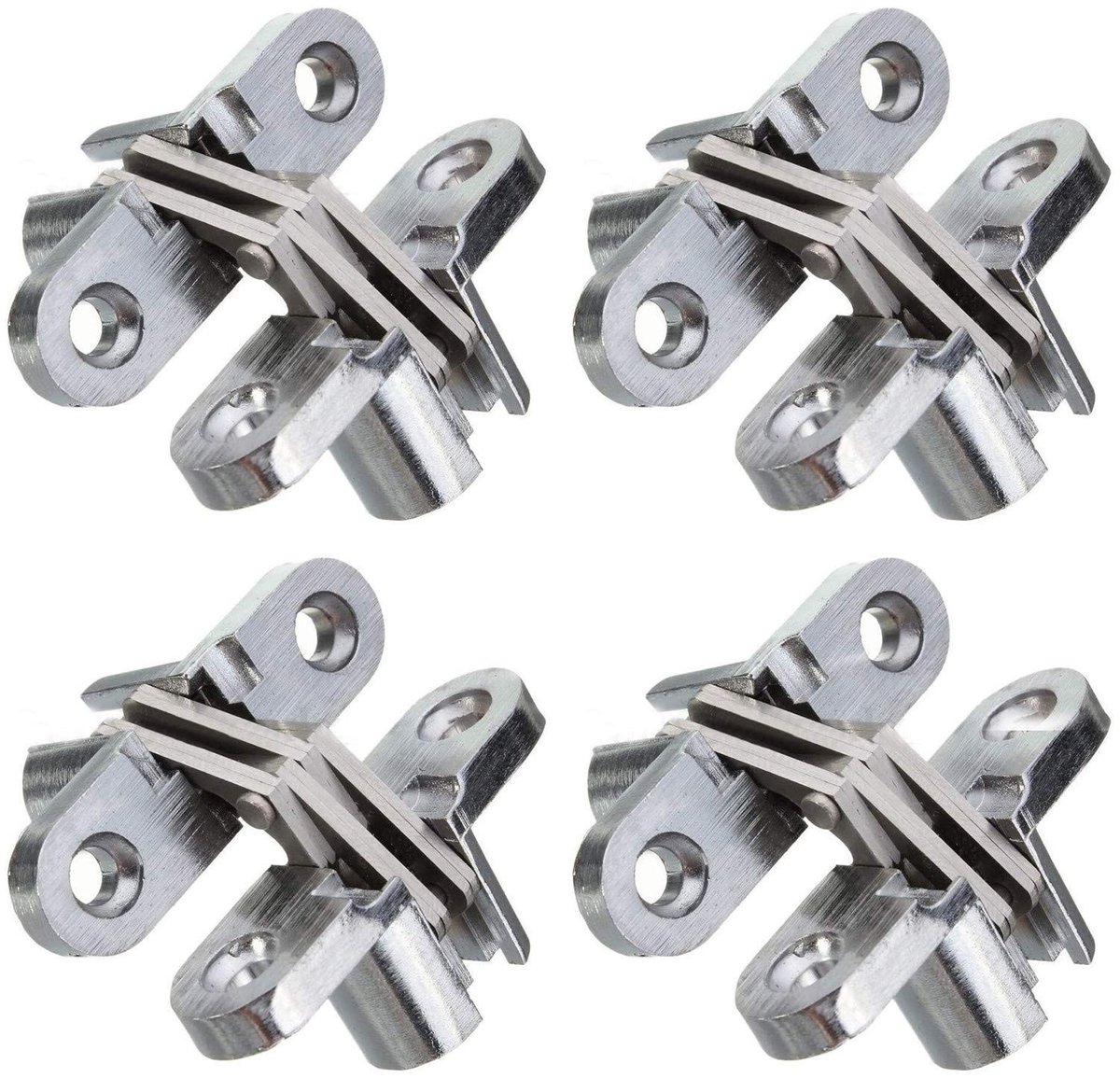 Dailygoods - Dailygoody - Verborgen Kast Scharnieren - 2 Paar - 45mm RVS - Onzichtbare Deurscharnieren - Geschikt voor Houten en Metalen Toepassingen - Perfect voo