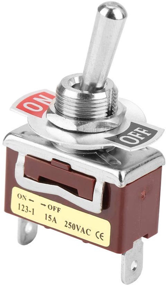 Dailygoods - Dailygoody - Tuimelschakelaar - 2-Positie - Duurzaam - 12 Mm - 15A 250V - Geschikt voor Automotive en Huishoudelijke Apparaten