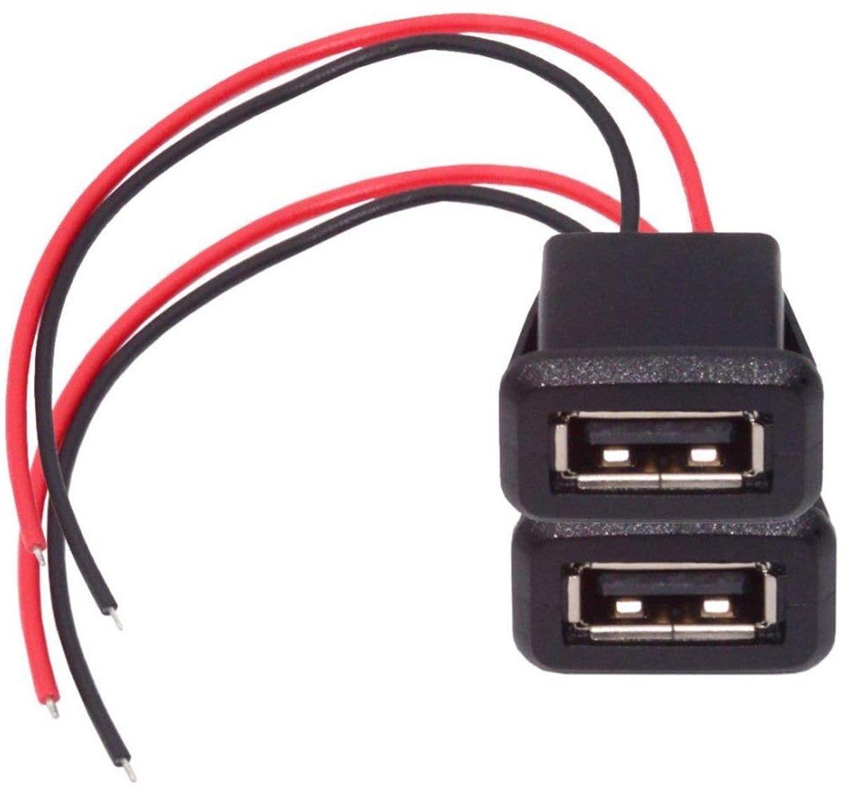 Dailygoods - 2 Stuks 2-Pins Open Kabel naar USB 2.0 Adapter voor Laadbus