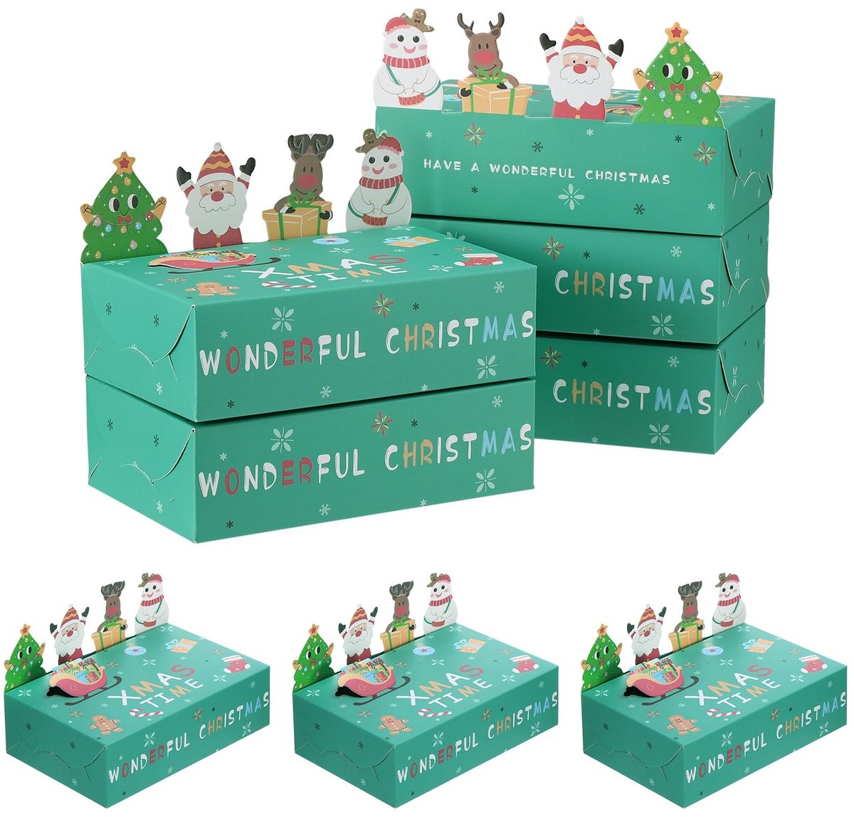 Dailygoods - Dailygoody - Kerstfeestgeschenkdozen - Kraftpapier snoepdozen - Kleine lege geschenkdozen - Feestdecoraties - Geschikt voor Kerstmis - Voor het beware...