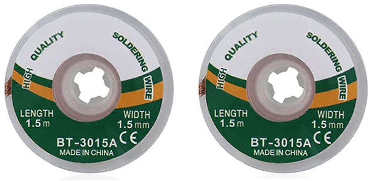 Dailygoody - Soldeerlont - Desoldeerlont - Eenvoudig soldeer verwijderen - 3mm breed - Elektronische componenten demontage - 60cm lang - Geschikt voor