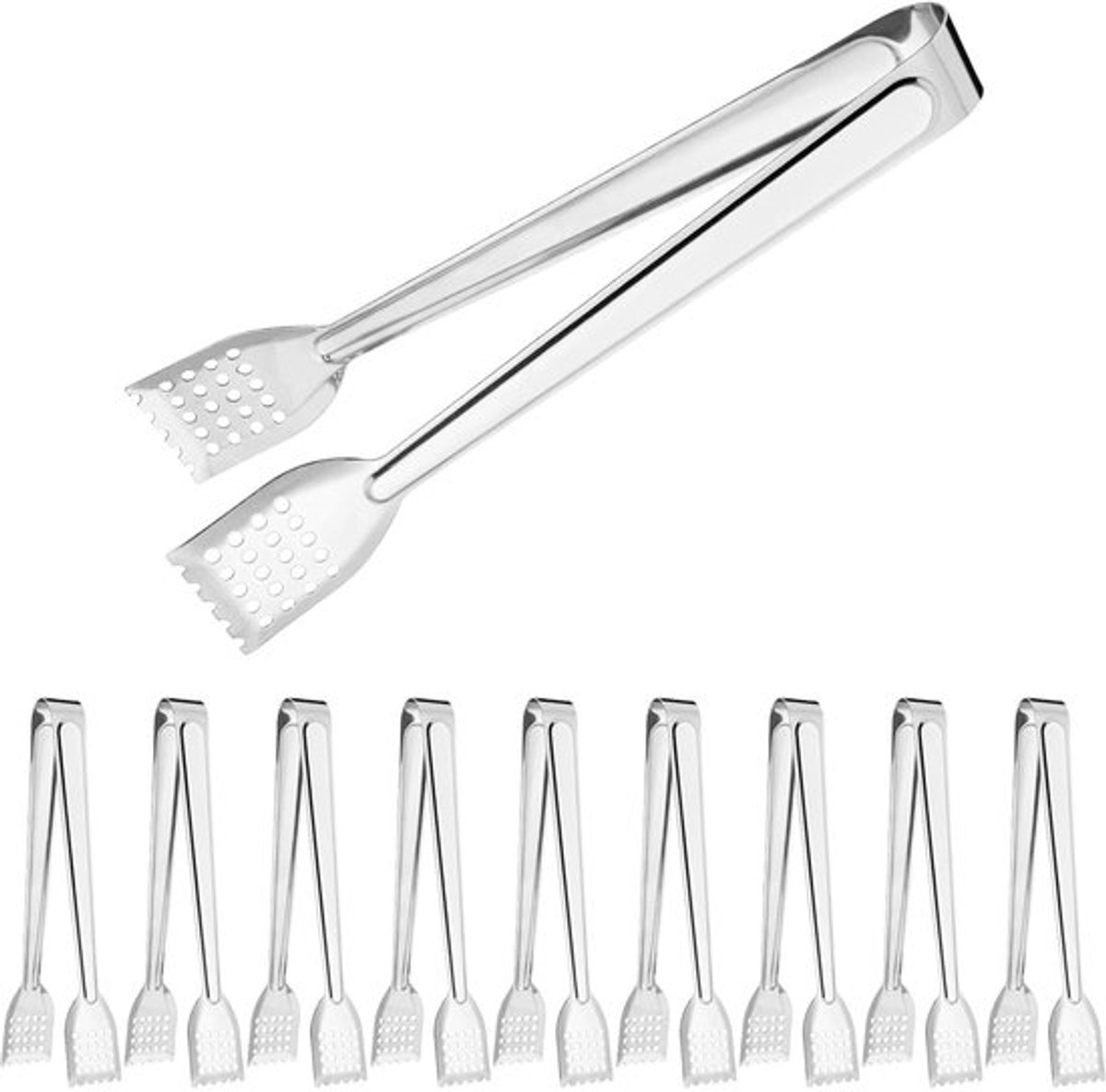 Keukentang set van 10 stuks - roestvrij staal - veelzijdig - 23 cm
