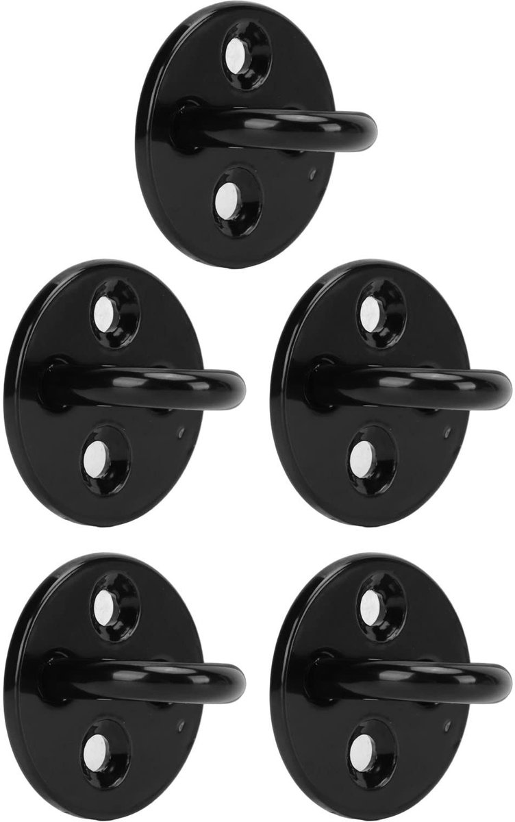 Dailygoods - Dailygoody - Oogplaat - Bevestigingsmateriaal - Roestvrij staal - Zwart - Zware pad oog haken - Duurzaam en sterk - Geschikt voor diverse toepassingen