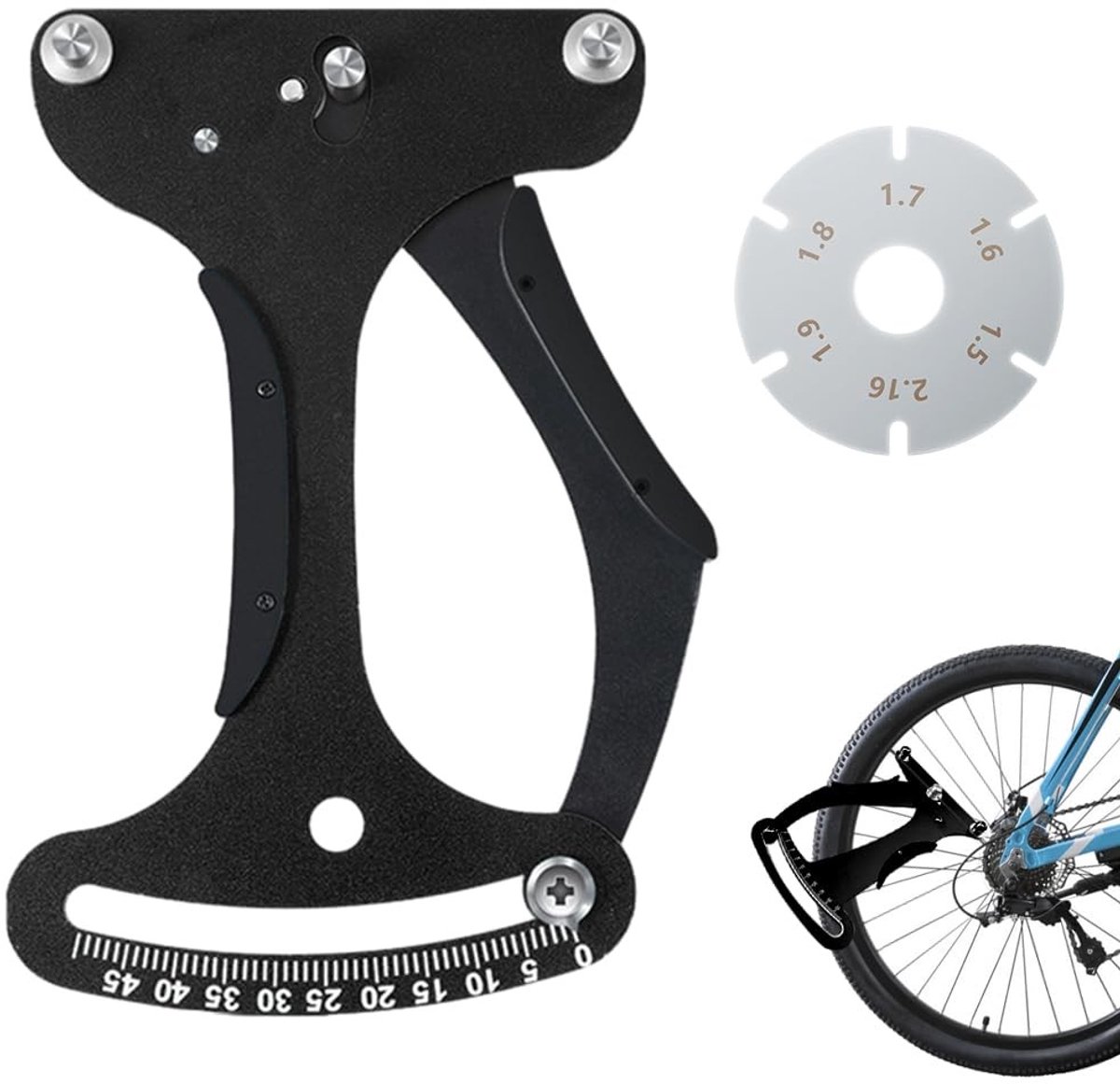 Dailygoods - Dailygoody - Spaakspanningsmeter Aluminium - Fietspaakspanner met 2 Sleutels