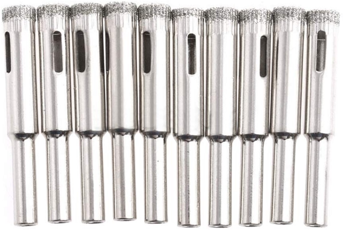 Dailygoods - Dailygoody - Diamantboor Set - 10 Stuks - Gatenzaagset - 10mm - Geschikt voor Glas en Tegels - Perfect voor Nauwkeurig Boren - Ideaal voor Keramische