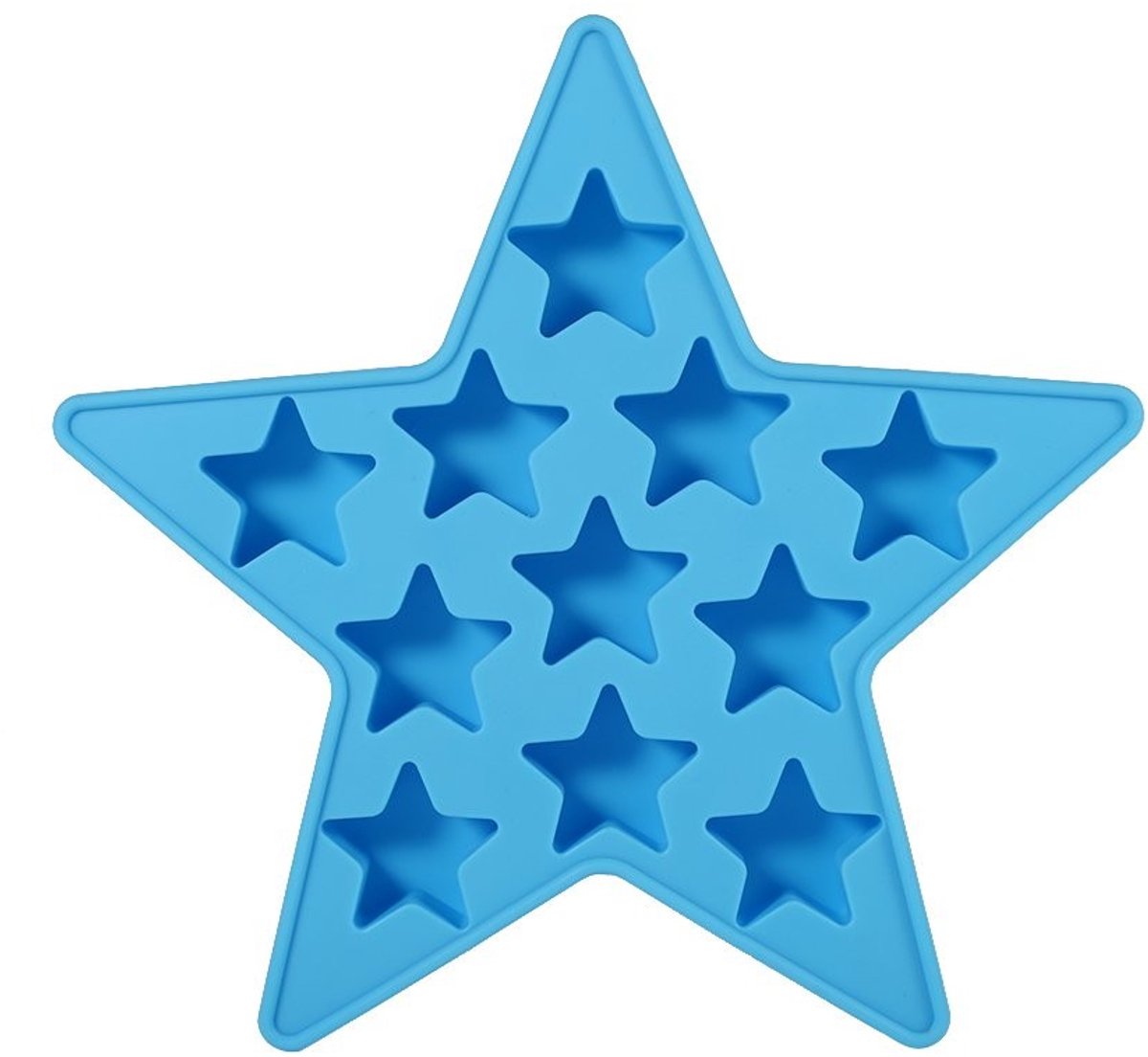 Dailygoods - Dailygoody - IJsblokjesschaal - Stervormige IJsblokjes - Voedselveilig Silicones - Blauw - Voor Feestjes - Makkelijk en Creatief IJs Maken - Ideaal vo