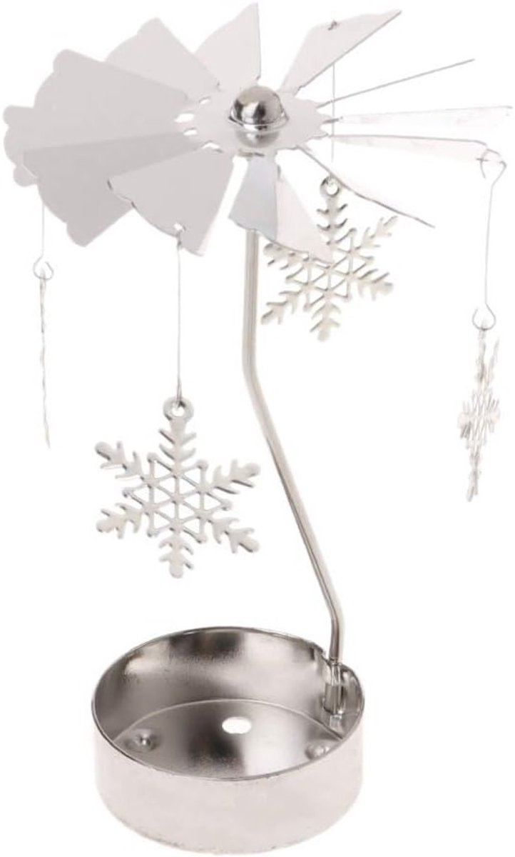 Draaibare Kandelaar voor Theelichtjes, Decoratieve Carrousel en Metalen Tegelverlichting, Perfect Cadeau voor Elke Gelegenheid