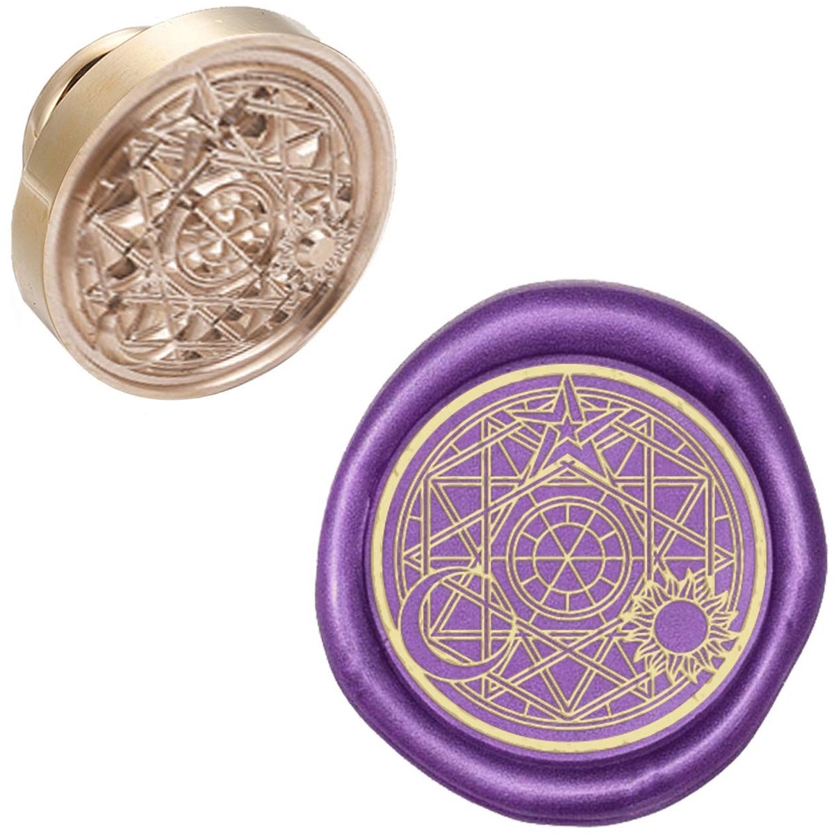 Dailygoody - Wax Seal Stempelkop - Magic Circle - Afneembaar en creatief - Messing - Voor uitnodigingen en decoratie - Stempels voor cadeaus