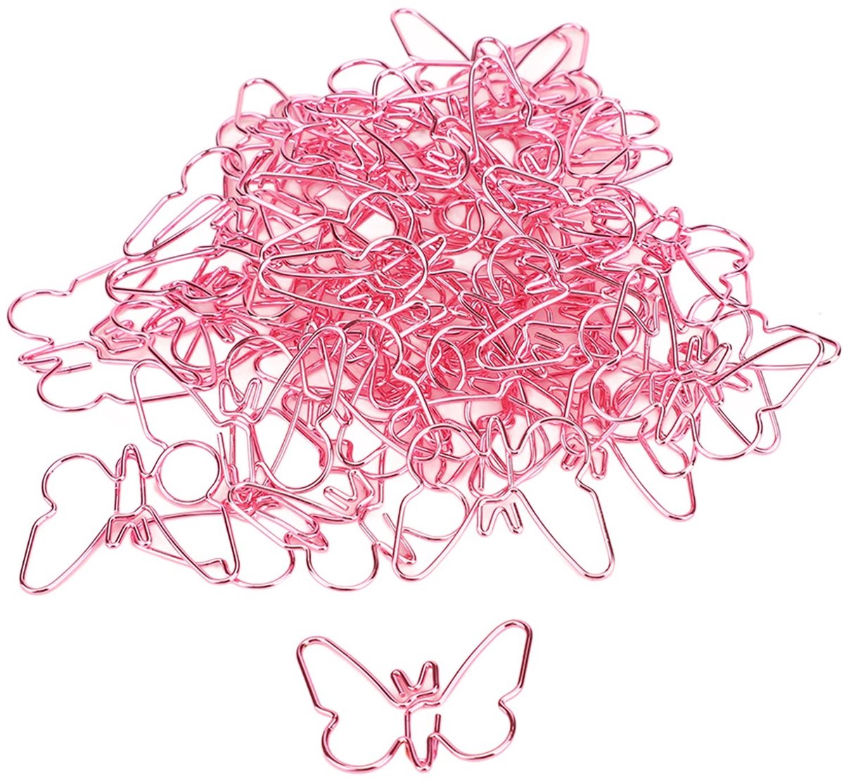 Dailygoods - Dailygoody - Paperclips - Vlinder Paperclips - Schattige Ontwerpen - Roségoud - Bloem Paperclips - Ideaal voor Kantoor en Studie - 50 Stuks