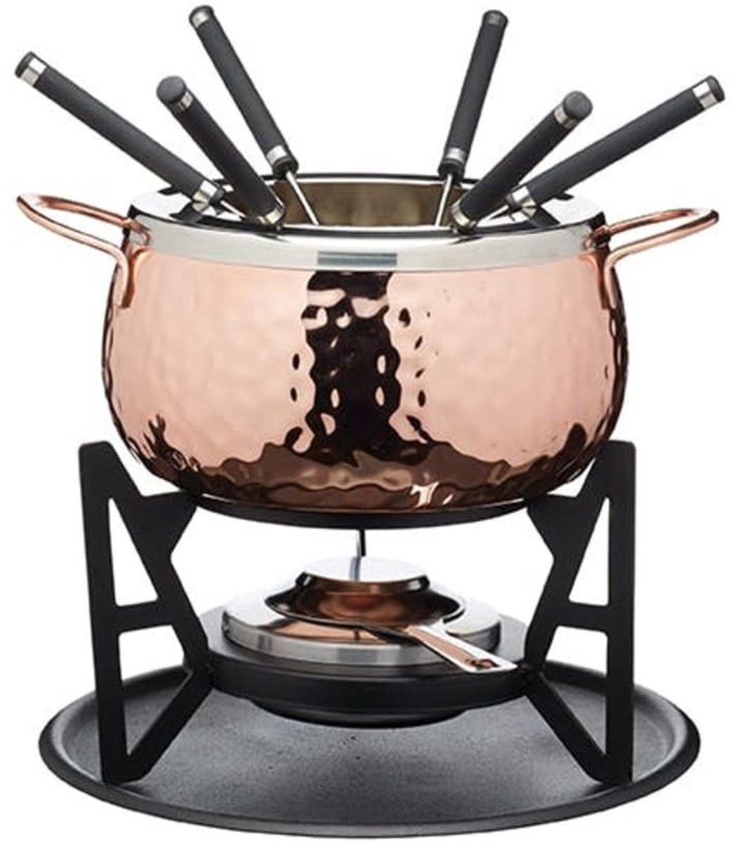 Dailygoods - Dailygoody - Fondueset - Chocolade - Luxe ervaring - Keramische kom - Geschikt voor kaas en vlees - Inclusief vorken en brander