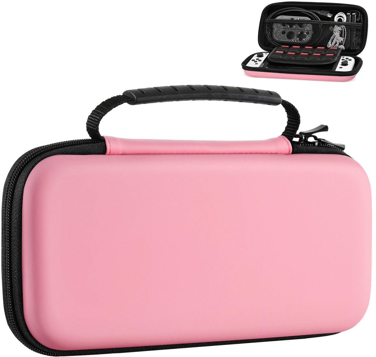 Dailygoods - Dailygoody - Carry Case - Nintendo Switch - Bescherming en opslag - Pastel Pink - Gaming accessoires - Handige reistas - Geschikt voor Switch en OLED