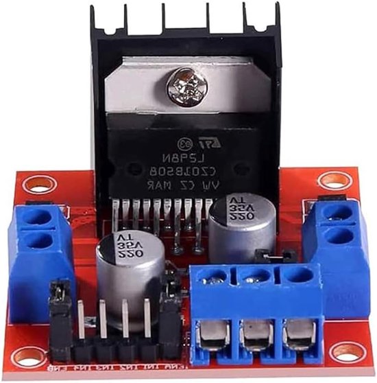 Stuurmodule L298N voor Arduino en Robotica, Dual H-Bridge voor DC en Stappenmotoren, Compatibel met MEGA R3 en ESP32