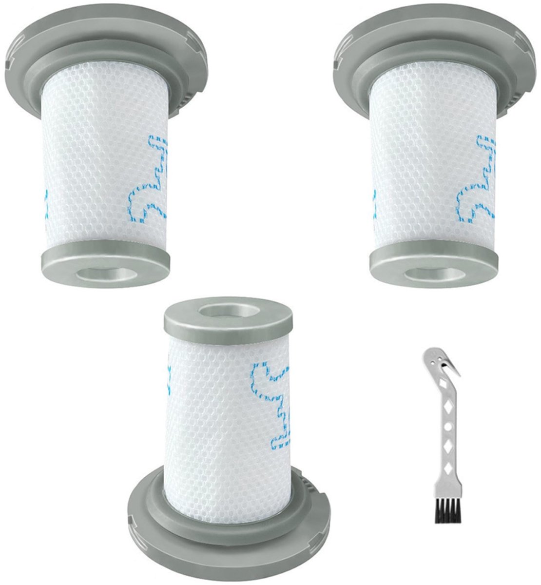Dailygoods - Dailygoody - Vervangingsfilter - Hoogwaardige filterset - 3 stuks - Compatibel met Rowenta X-Force Flex en X-PERT - Ideaal voor accustof...