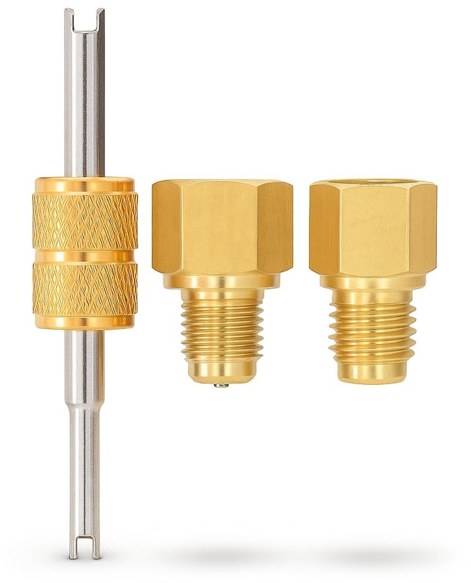 Dailygoods - Dailygoody - Koelmiddeltankadapter - 1/4 naar 1/2 adapter - Handig en praktisch - Lichtgewicht en draagbaar - Voor reparateurs - Inclusief ve...