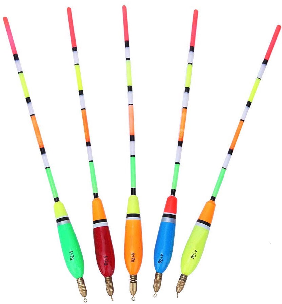 Dailygoods - Dailygoody - Visdobbers Kit - Meerdere Kleur - Lichtgewicht Balsa Hout - Vissen Bobber Kit - Gevoelige Indicator - Ideaal voor Sportvissen - 5 Stuks