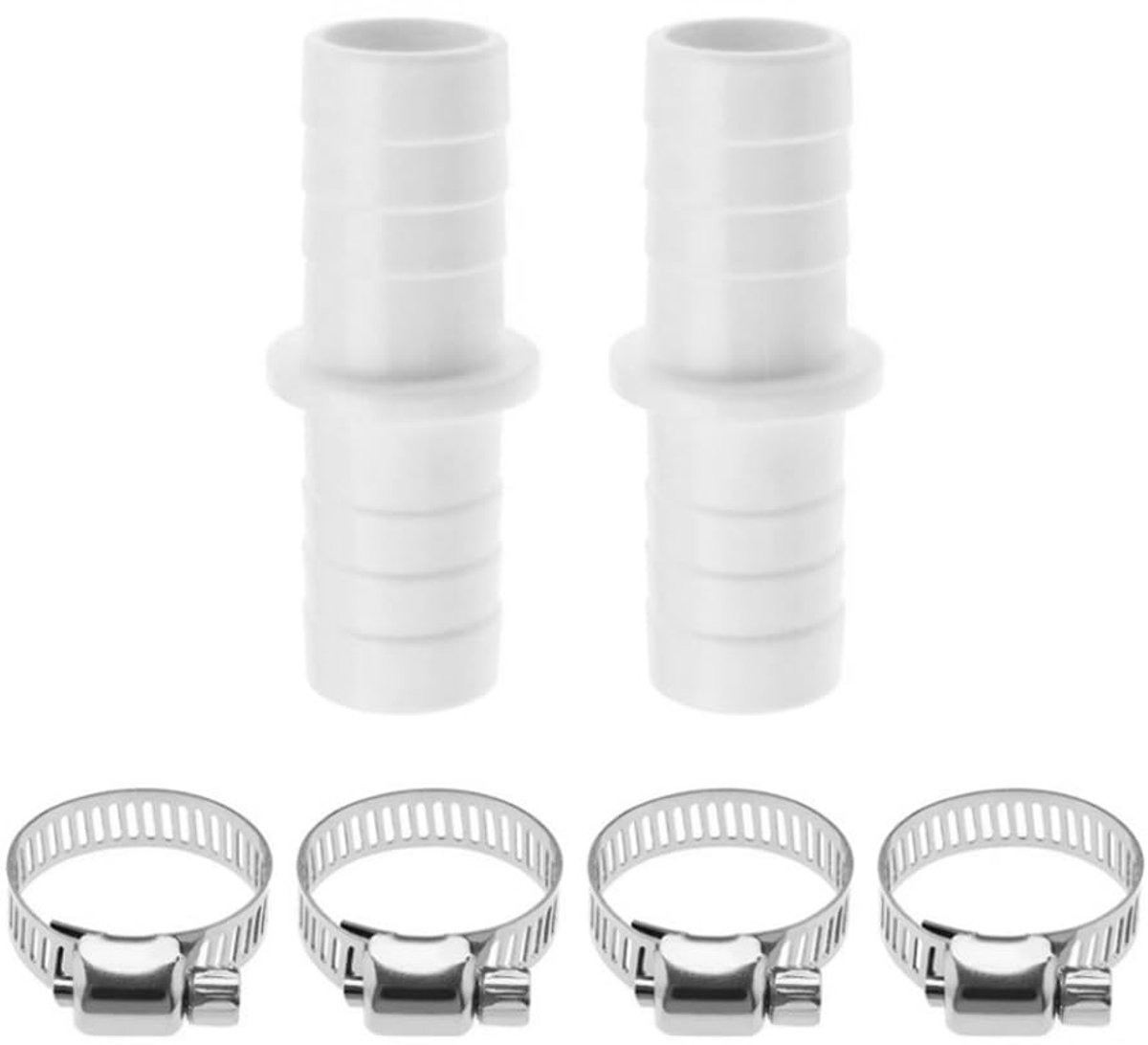 Dailygoods - Dailygoody - Wasmachine Slang Connector - 20mm - Inclusief 4 Metaal Klemmen - Betrouwbare aansluiting - Duurzaam materiaal - Eenvoudige installatie -