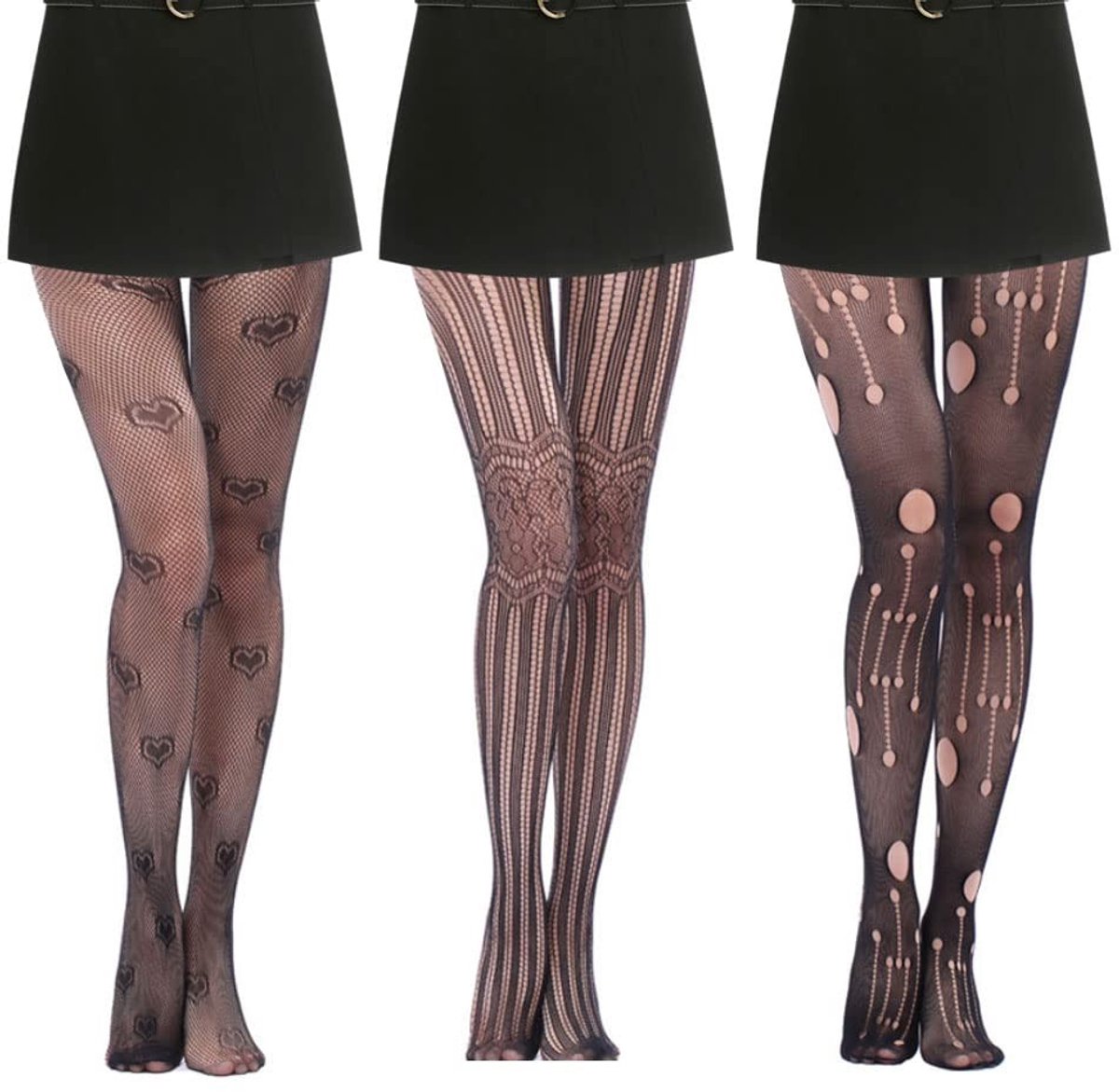 Dailygoods - Dailygoody - Halloween visnet panty - Spinnenweb patroon - Hoge taille - Zwart - Dames kousen - Perfect voor feesten en kostuums - Eén maat