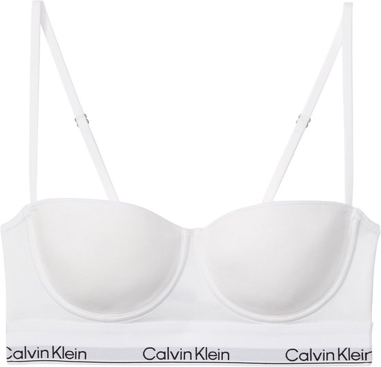 Calvin Klein - BH Balconnet Longline - Icon Cotton Modal - Wit - 75-90A