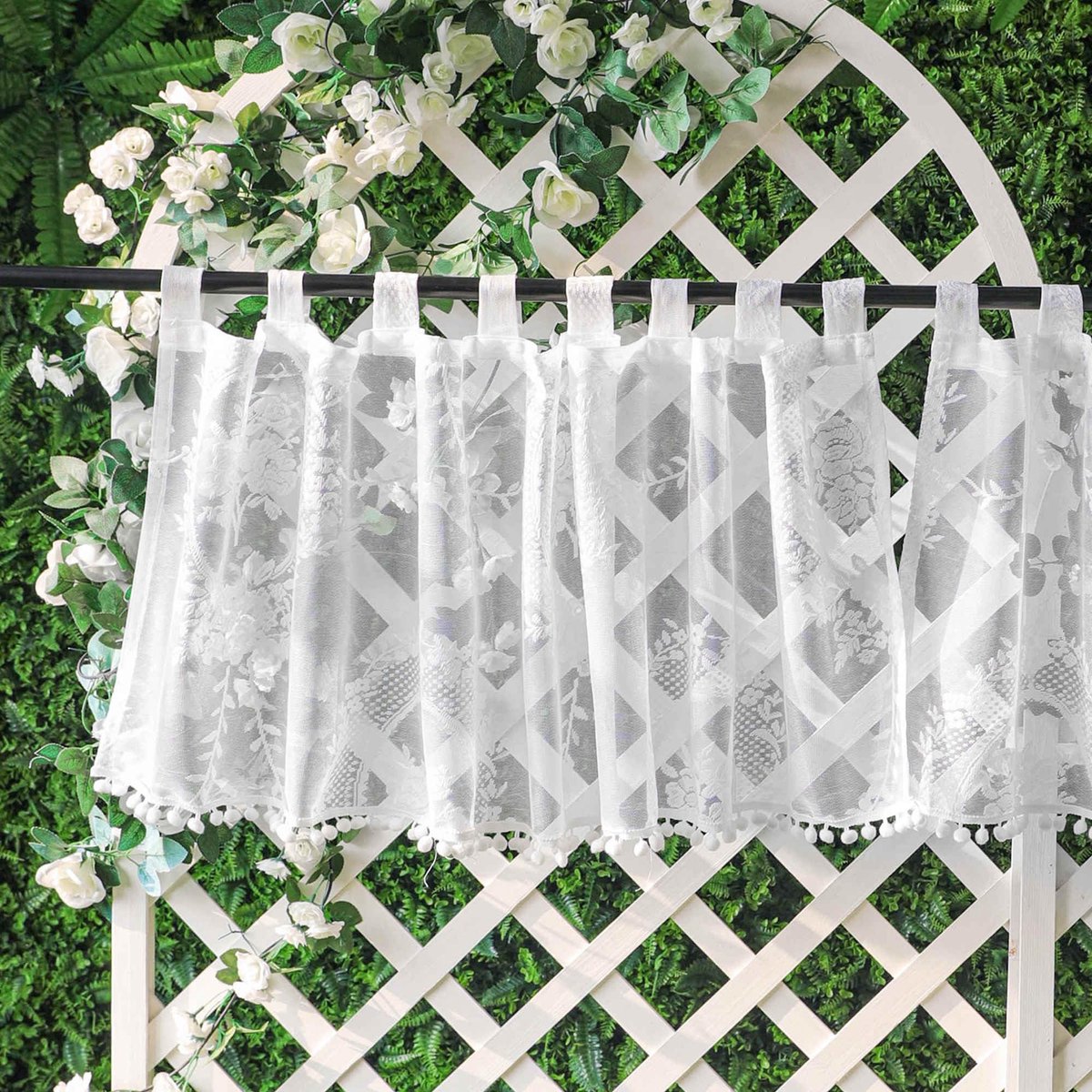 Dailygoods - Polyester Half Gordijn voor Badkamer en Woonkamer, 60 x 100 cm