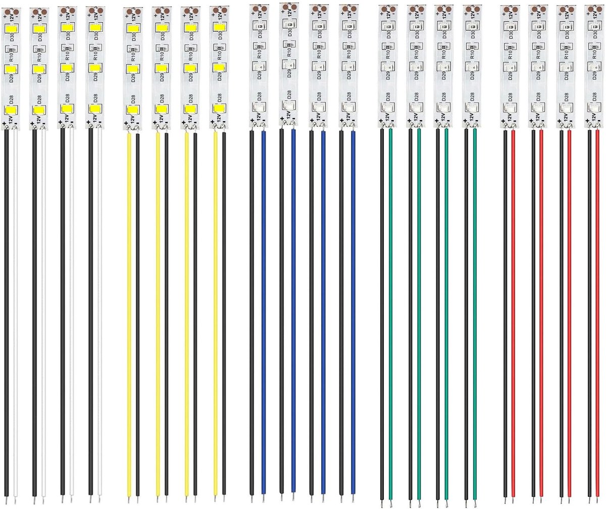 Dailygoods - 20 Stuks 50 mm LED Strips met Voorbedraad, Meerkleurig