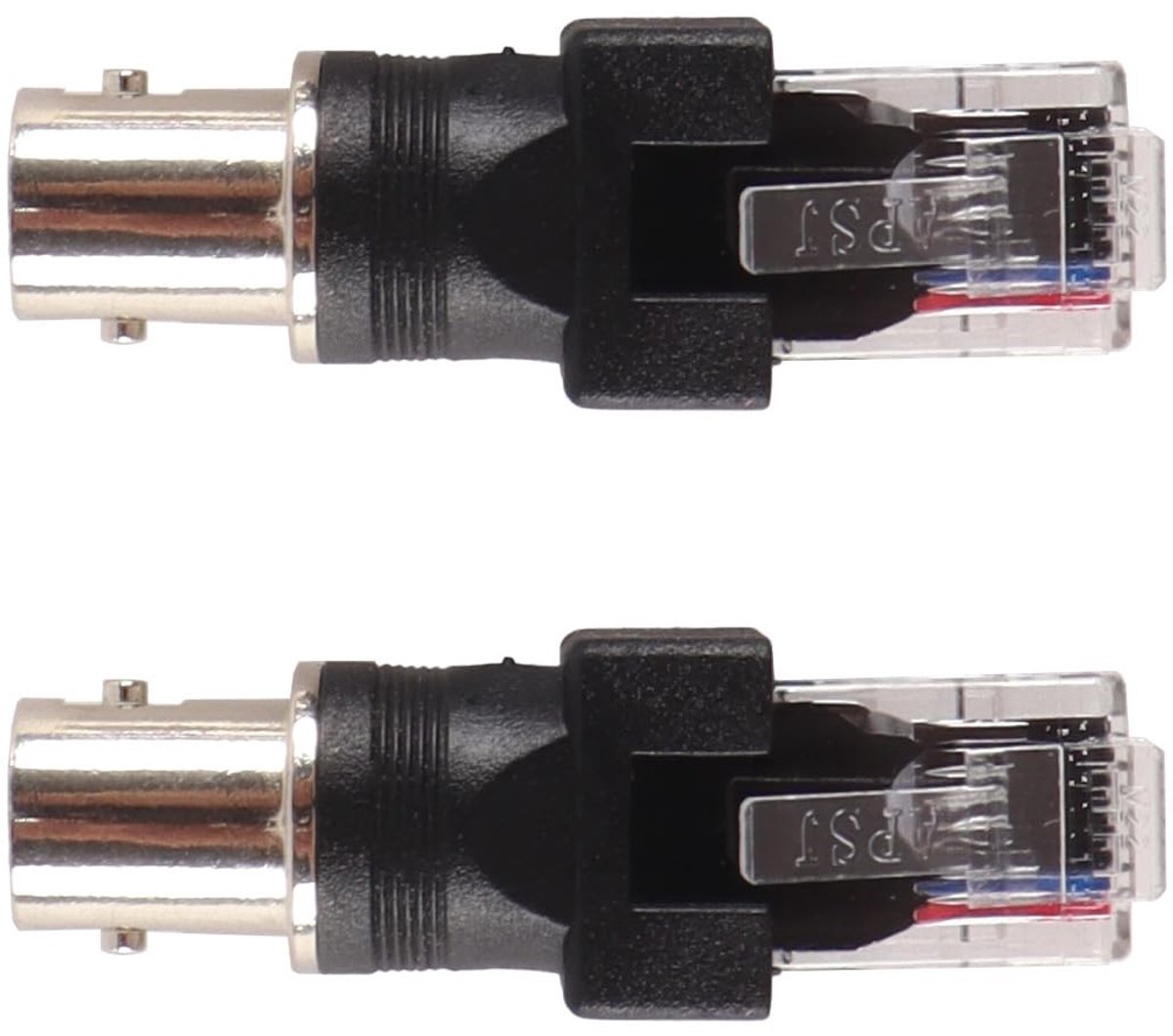 Dailygoods - BNC naar RJ45 Coaxiale Koppelingsadapter Set van 2
