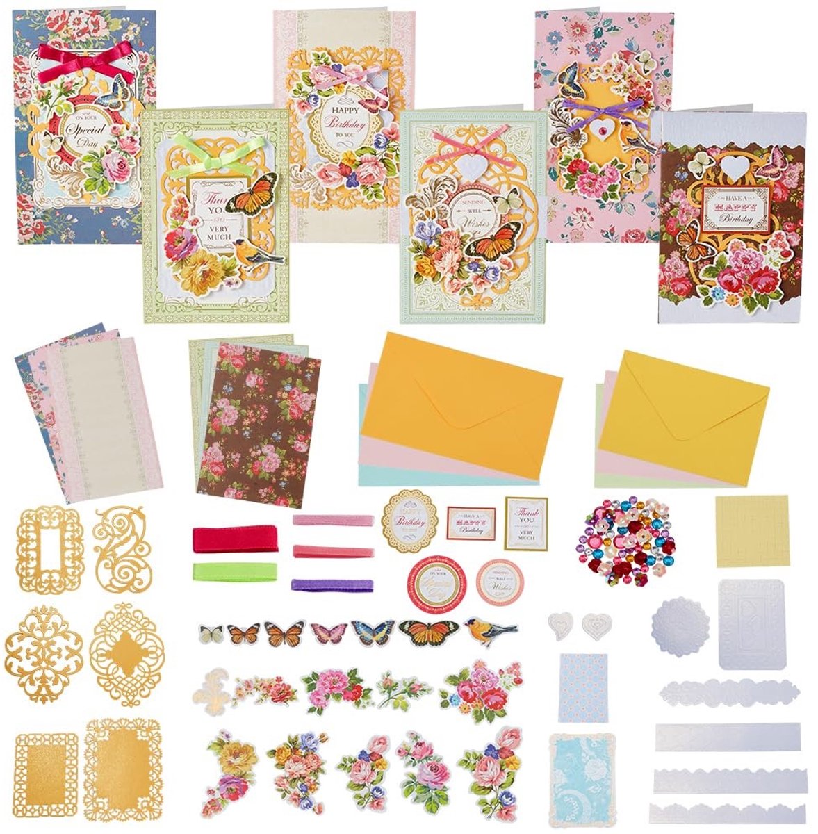 Dailygoods - DIY Wenskaarten Maken Set met Bloemen Thema